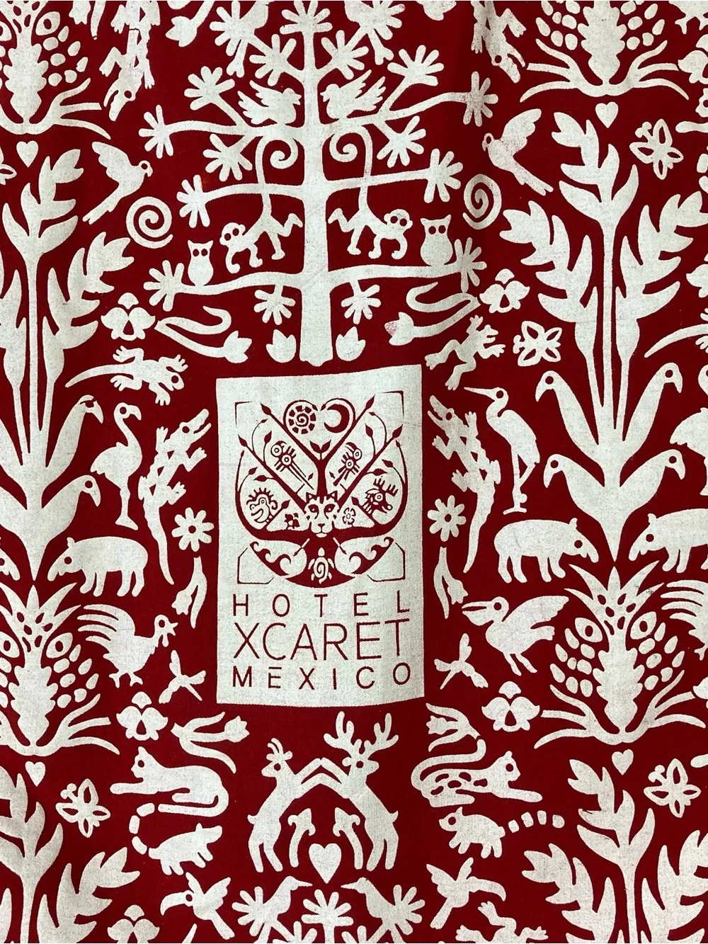 Nwot HOTEL XCARET MEXICO Tote Bag Red-White Animal Graphic